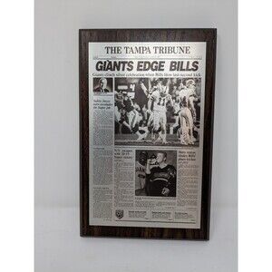 1991 SUPERBOWL XXV BILLS VS GIANTS FOOTBALL PLAQUE